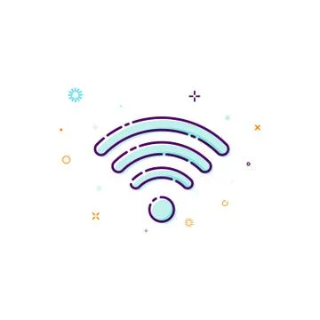 Concept wifi icon. Vector illustration of wireless access point. Stock Illustration