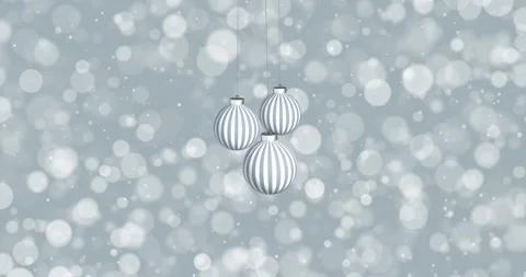 Concept winter bokeh with swinging baubles loop animation Stock Footage 346786041