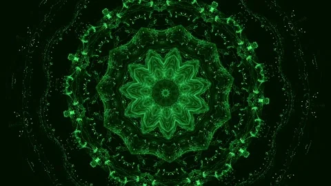 The concept of a witch's spell. Green abstract floral kaleidoscope Stock-Footage 317426182