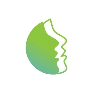The concept of a woman's two-face logo. Stock Illustration