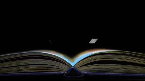 The concept of the word education. Word cloud emitted from the book Stock Footage 48890775