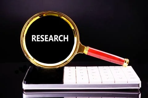 Concept word RESEARCH. Data mining, artificial intelligence, machine learning Stock Photos