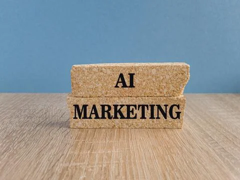 Concept words AI artificial intelligence marketing on brick blocks Stock Photos