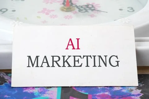 Concept words AI artificial intelligence marketing text on a white card Stock Photos