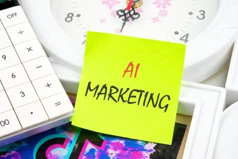 Concept words AI artificial intelligence marketing inscription on a yellow .. 写真素材