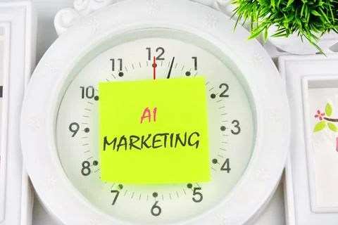 Concept words AI artificial intelligence marketing the inscription on the sti Stock Photos