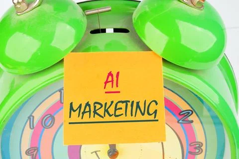 Concept words AI artificial intelligence marketing the inscription on the s.. Stock Photos