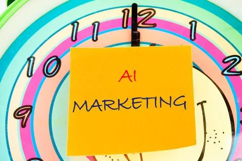 Concept words AI artificial intelligence marketing on the sticker on the ba.. Foto stock