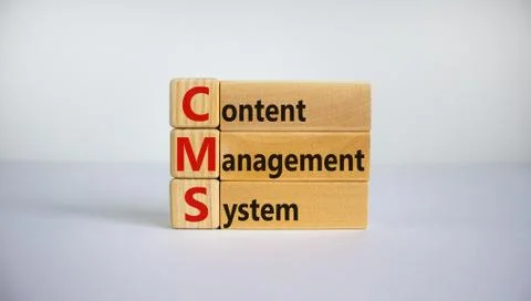 Concept words 'CMS, content management system' on cubes and blocks on a beaut Stock Photos