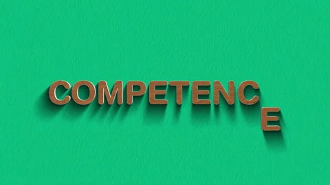 Concept words competence stop motion and wooden text reveal animation Stock Footage 303688470