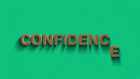 Concept words confidence stop motion and wooden text reveal animation Stock Footage 303688472