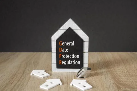 Concept words GDPR General Data Protection Regulation on black blackboard. Foto stock