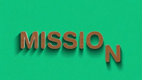Concept words mission stop motion and wooden text reveal animation Stock Footage 303689104