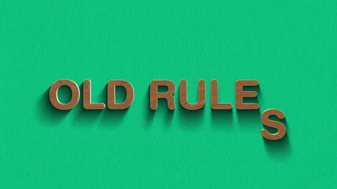 Concept words old rules stop motion and wooden text reveal animation Stock Footage 303689384