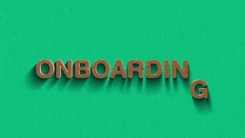 Concept words onboarding stop motion and wooden text reveal animation Stock Footage 303689615