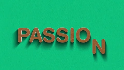 Concept words passion stop motion and wooden text reveal animation Stock Footage 303689616