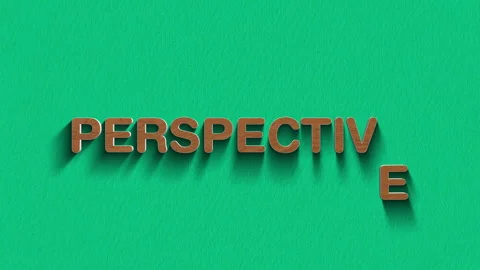 Concept words perspective stop motion and wooden text reveal animation Stock Footage 303689839