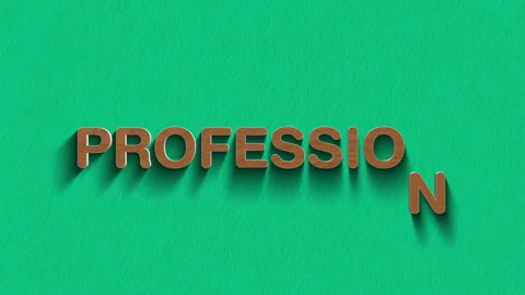 Concept words profession stop motion and wooden text reveal animation Stock Footage 303689925