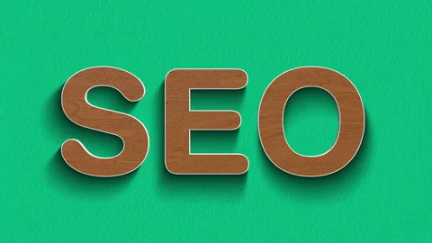 Concept words seo stop motion and wooden text reveal animation Stock Footage 303690113