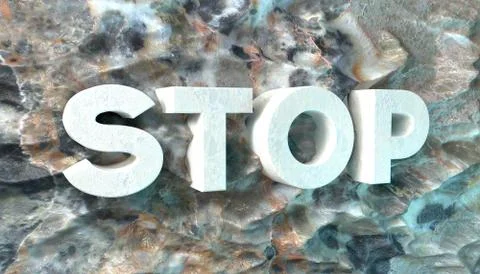 The concept of the words stop the rock. 3d illustration Stock-Illustration