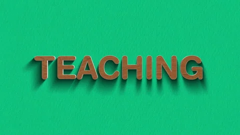 Concept words teaching stop motion and wooden text reveal animation Stock Footage 303690185