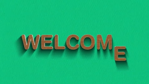 Concept words welcome stop motion and wooden text reveal animation Stock Footage 303690187