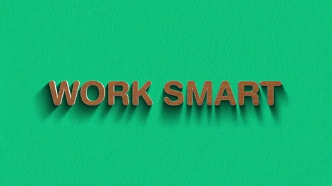 Concept words work smart stop motion and wooden text reveal animation Stock Footage 303690325