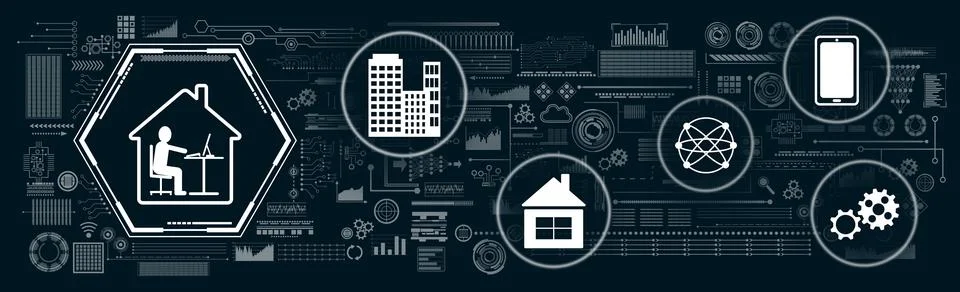 Concept of work from home Stock Illustration