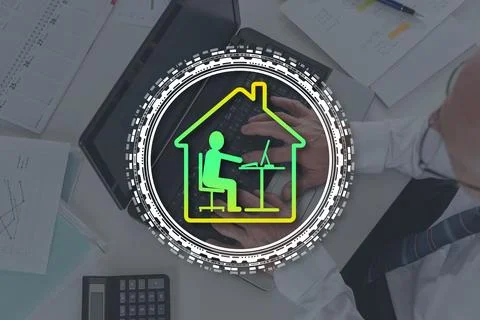 Concept of work from home 스톡 사진