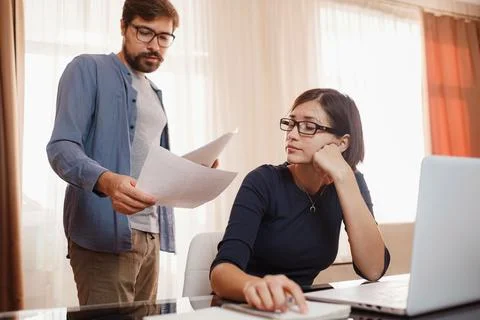 Concept of work from home, remote learning and online marketing Foto stock