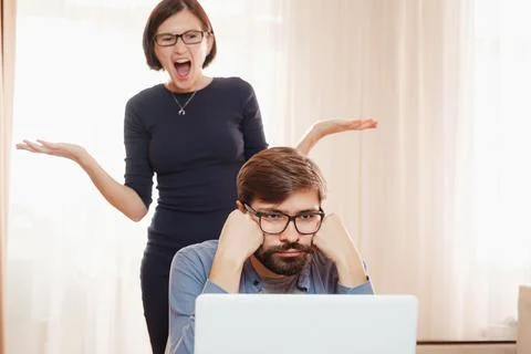 Concept of work from home, remote learning and online marketing 스톡 사진