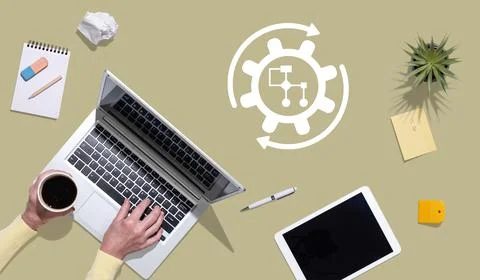 Concept of workflow Stock Photos