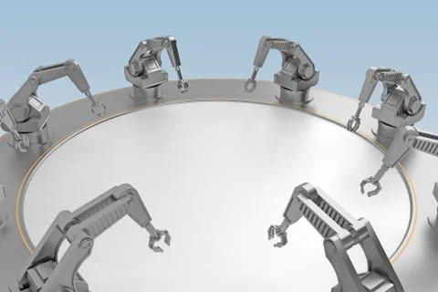 Concept of working hands of robots Stock Illustration