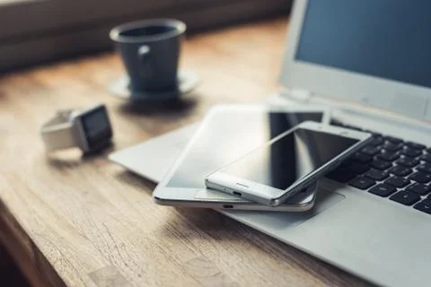 Concept of working at home Stock Photos