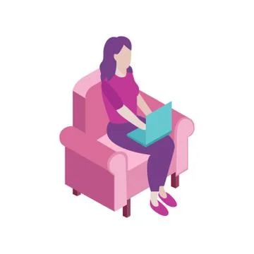 The concept of working remotely. Freelance. Vector illustration. Stock Illustration