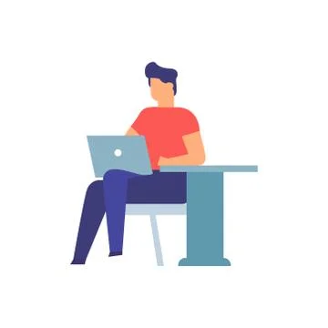 The concept of working remotely. Freelance. Vector illustration. Stock Illustration