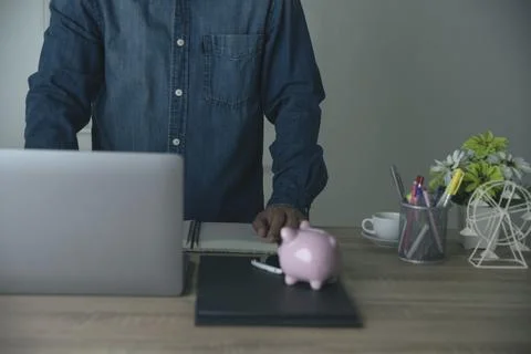 Concept of working to save money for the future Foto stock
