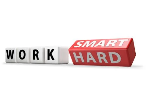 Concept of working smart not hard - 3d rendering Stock Illustration