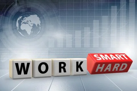 Concept of working smart not hard - 3d rendering Stock Illustration