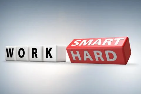 Concept of working smart not hard - 3d rendering Stock Illustration