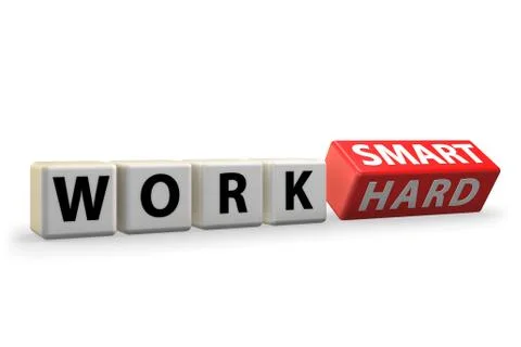 Concept of working smart not hard - 3d rendering Stock Illustration