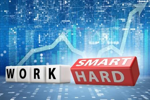 Concept of working smart not hard - 3d rendering Stock Illustration