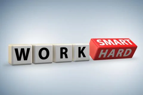 Concept of working smart not hard - 3d rendering Stock Illustration
