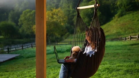 Concept of the workplace at home, working remotely. Video stock 163082114