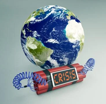 Concept of world crisis - Elements of this image furnished by NASA Illustrazione stock