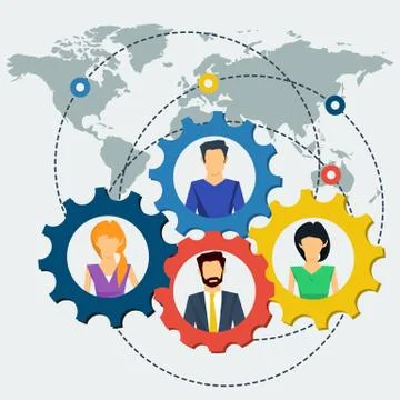 Concept World TeamWork Stock Illustration