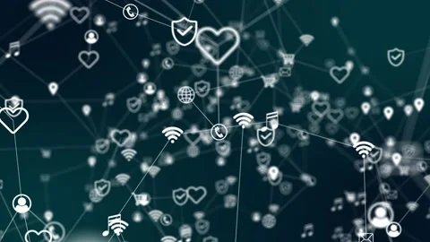 Concept of worldwide communication and interaction between humans and computers Stock Footage 239004235