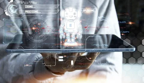 The concept of writing a set of instructions or a computer program in the f.. Stock Photos