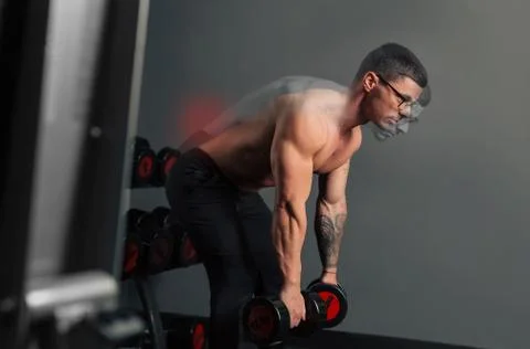 Concept wrong and right back pose for deadlifts Stock Photos