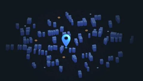 Concept of your location. City map featuring various types of infrastructure Stock Illustration